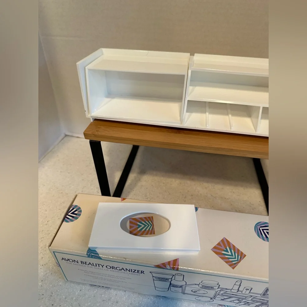 Vintage Avon Beauty Organizer White Bath Makeup Storage Unit Modern Design